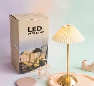 Elegant Pleated LED Desk Lamp
