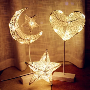 LED Lights Flashing Lights Lights Stars Romantic Room Layout Decoration Love Stars Lamp Table Lamp Rattan Lamp Ball