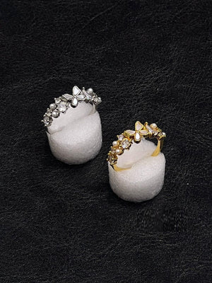 Pearl Butterfly Cluster Ring